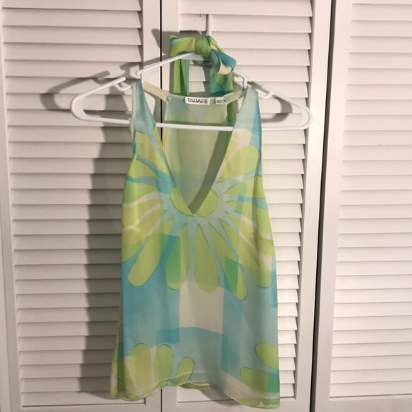 NWT Tahari silk blue/green lined tank (s) - Picture 3 of 8